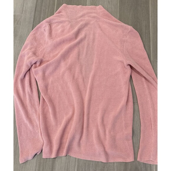 Eileen Fisher Cardigan Women M Pink Cotton Silk Italian Yarn Open Front Sweater - Picture 4 of 10